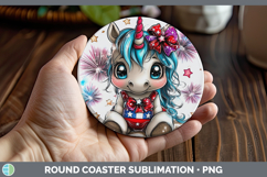 GorgeousAnimals Fourth of July Round Coaster design.