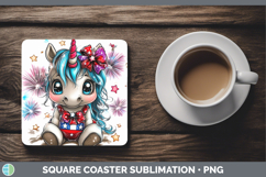 GorgeousAnimals Fourth of July Square Coaster design.