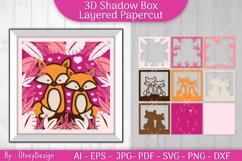 3D Shadow Box Animals Fox Couple Love Layered Papercut Product Image 1