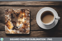 GorgeousAnimals Geode Wall Square Coaster design.