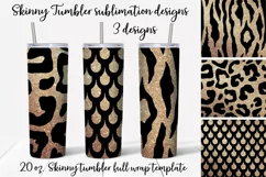 Animals gold sublimation Skinny tumbler wrap design