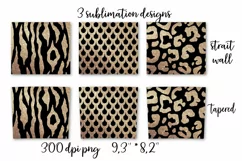 Animals gold sublimation Skinny tumbler wrap design