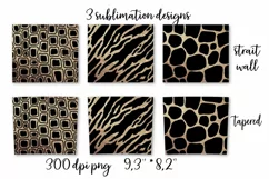 Animals gold sublimation Skinny tumbler wrap design
