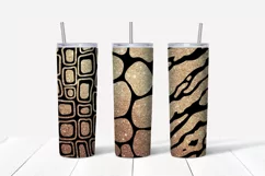 Animals gold sublimation Skinny tumbler wrap design