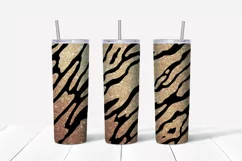 Animals gold sublimation Skinny tumbler wrap design