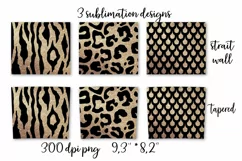 Animals gold sublimation Skinny tumbler wrap design