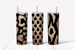 Animals gold sublimation Skinny tumbler wrap design
