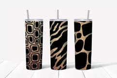 Animals gold sublimation Skinny tumbler wrap design
