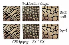 Animals gold sublimation Skinny tumbler wrap design