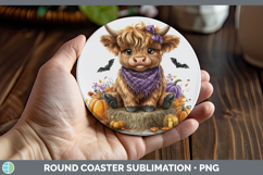 GorgeousAnimals Halloween Round Coaster design.