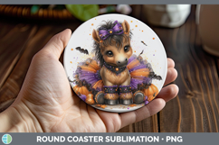 GorgeousAnimals Halloween Round Coaster design.