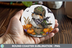 GorgeousAnimals Halloween Round Coaster design.