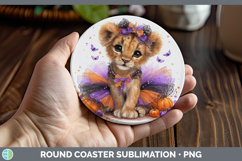 GorgeousAnimals Halloween Round Coaster design.
