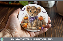 GorgeousAnimals Halloween Round Coaster design.