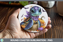 GorgeousAnimals Halloween Round Coaster design.