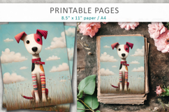 dog child illustration, animal printables Product Image 3