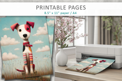 dog child illustration, animal printables Product Image 5
