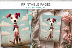 dog child illustration, animal printables Product Image 7