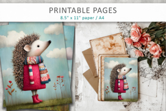 cute animal junk journal pages, animal printables Product Image 5