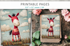 cute animal junk journal printable pages, animal poster Product Image 3