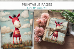 cute animal junk journal printable pages, animal poster Product Image 4