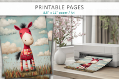 cute animal junk journal printable pages, animal poster Product Image 5