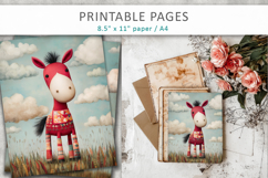 cute animal junk journal printable pages, animal poster Product Image 6