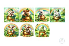 St.Patrick&#039;s Day Animals In Golden Pot Background Product Image 3
