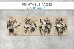 ink forest animals printable, woodland scrapbook paper Product Image 2
