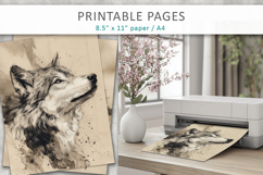ink forest animals printable, woodland scrapbook paper Product Image 3