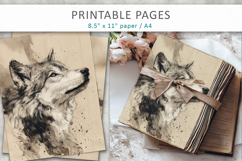 ink forest animals printable, woodland scrapbook paper Product Image 4