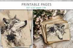 ink forest animals printable, woodland scrapbook paper Product Image 5