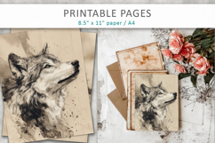 ink forest animals printable, woodland scrapbook paper Product Image 6