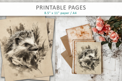 hand drawn animal illustrations, junk journal Product Image 5