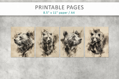 hand drawn animal illustrations, digital paper Product Image 2