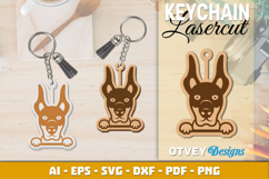 Dog Doberman Pinscher Keychain Lasercut Product Image 1