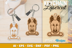 Dog Bull Terrier Keychain Lasercut Product Image 1