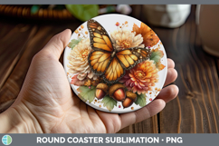 GorgeousAnimals Knit Hat Round Coaster design.