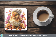 GorgeousAnimals Knit Hat Square Coaster design.