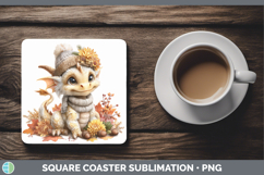 GorgeousAnimals Knit Hat Square Coaster design.