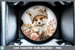 GorgeousAnimals Knit Hat Car Coaster design.
