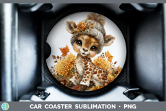 GorgeousAnimals Knit Hat Car Coaster design.