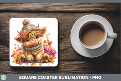 GorgeousAnimals Knit Hat Square Coaster design.