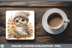 GorgeousAnimals Knit Hat Square Coaster design.
