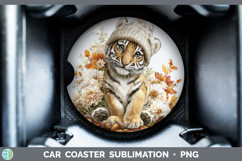 GorgeousAnimals Knit Hat Car Coaster design.