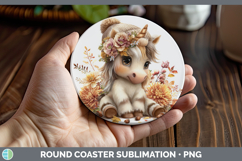 GorgeousAnimals Knit Hat Round Coaster design.