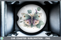 GorgeousAnimals Lavender and Eucalyptus Car Coaster design.