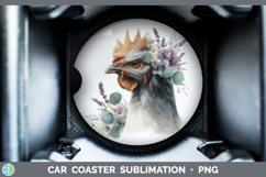GorgeousAnimals Lavender and Eucalyptus Car Coaster design.