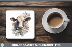 GorgeousAnimals Lavender and Eucalyptus Square Coaster design.
