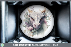 GorgeousAnimals Lavender and Eucalyptus Car Coaster design.